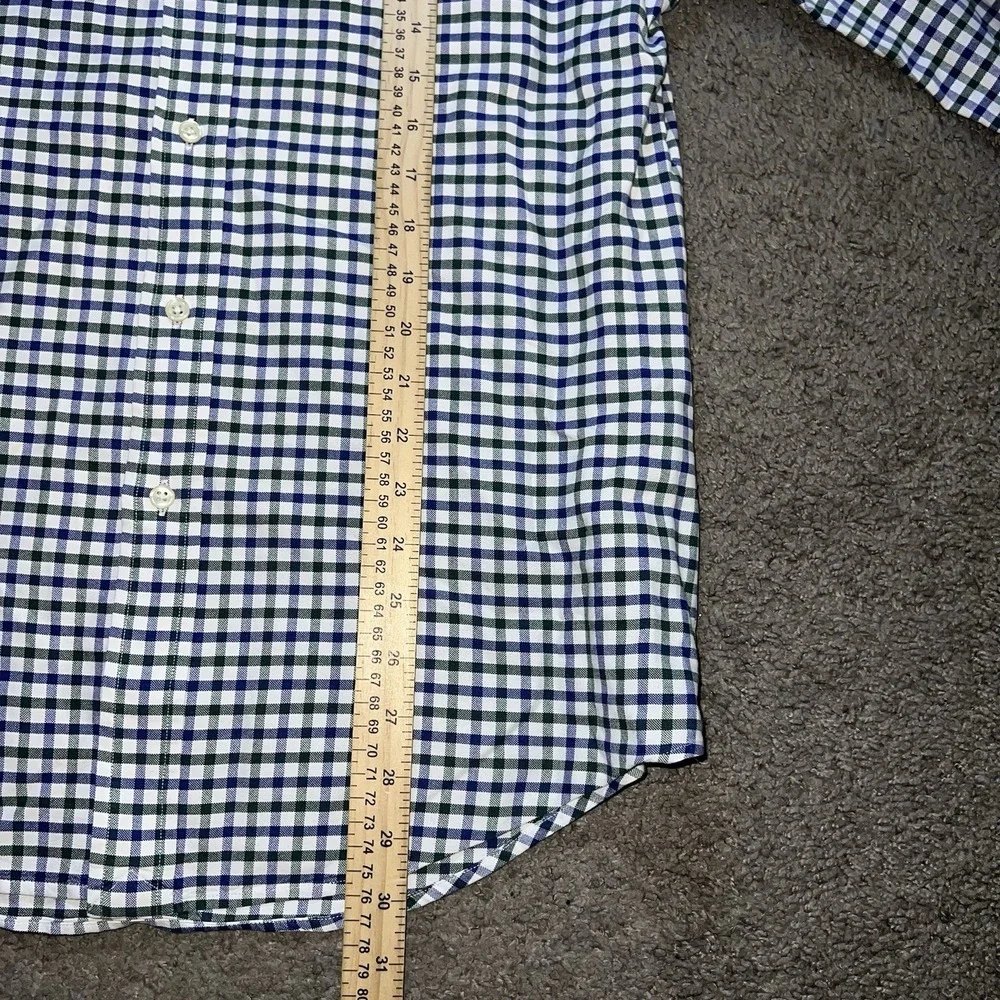 Polo Ralph Lauren Shirt Mens M Blue Green Flannel Button Up Long Sleeve